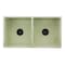 Nantucket Sinks Double Bowl Farmhouse Fireclay Sink with Shabby Green Finish FCFS3318D-ShabbyGreen - alternate 4
